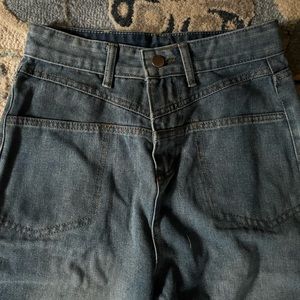 vintage womens moto mid rise straight leg jeans. sz 6.